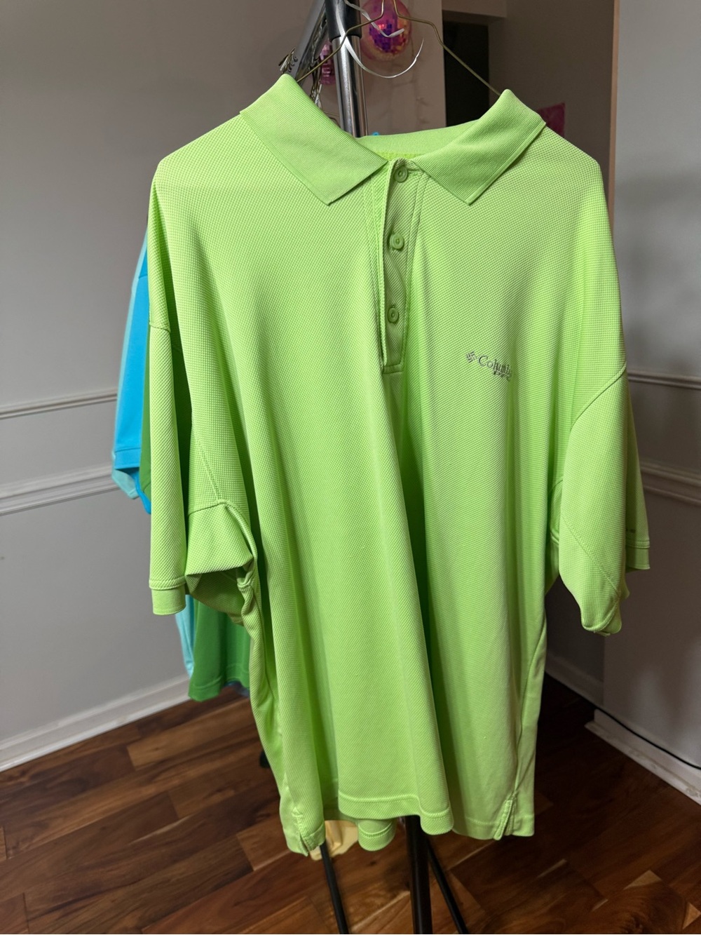 Columbia Neon Lime Green Men's Short-Sleeve Polo